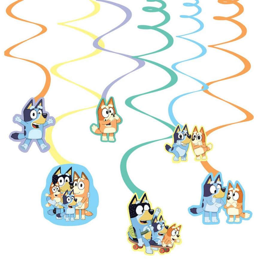 Bluey Cardstock Swirl Decorations