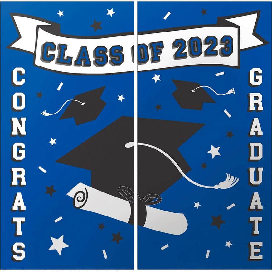 Blue Class of 2023 Graduation Plastic Scene Setter