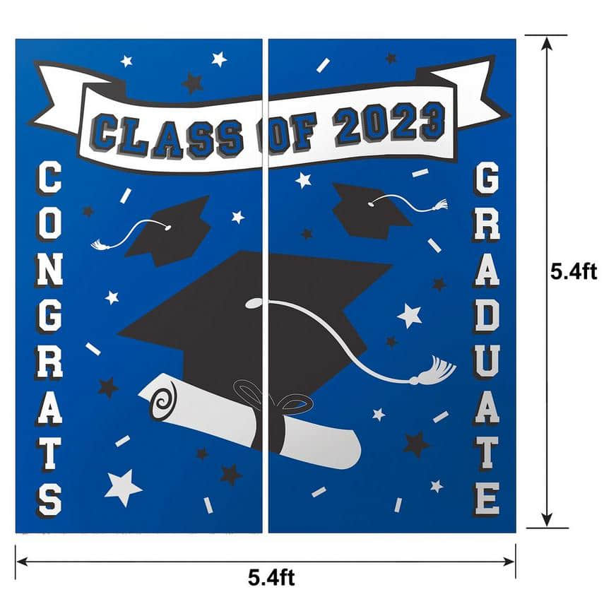 Blue Class of 2023 Graduation Plastic Scene Setter