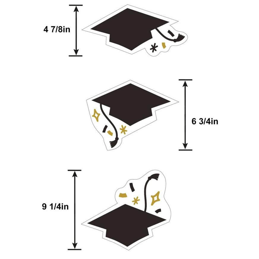 Black, White & Gold Congrats Grad Corrugated